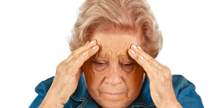 anxious elderly woman