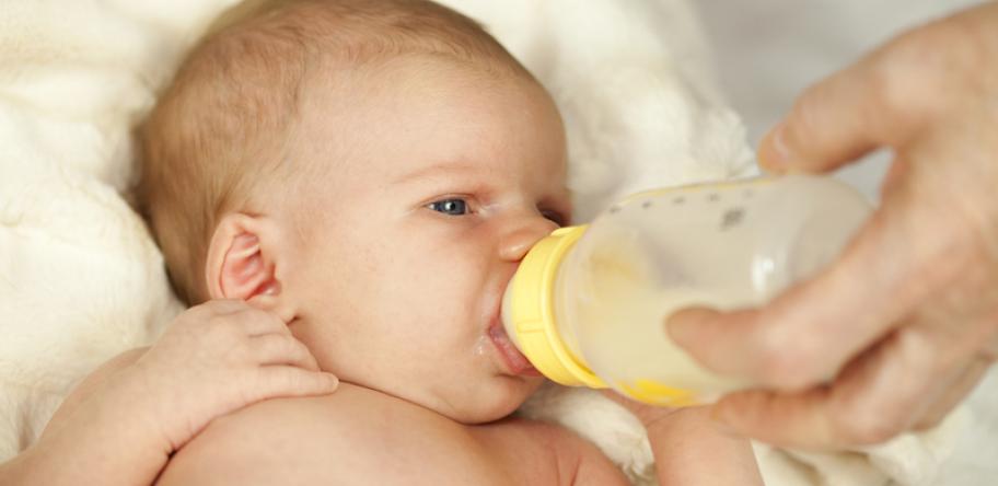 baby with bottle