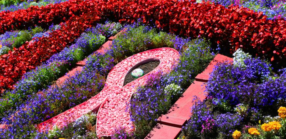 cancer ribbon garden