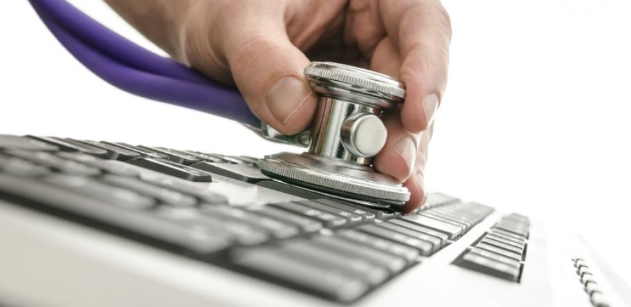 stethoscope on keyboard