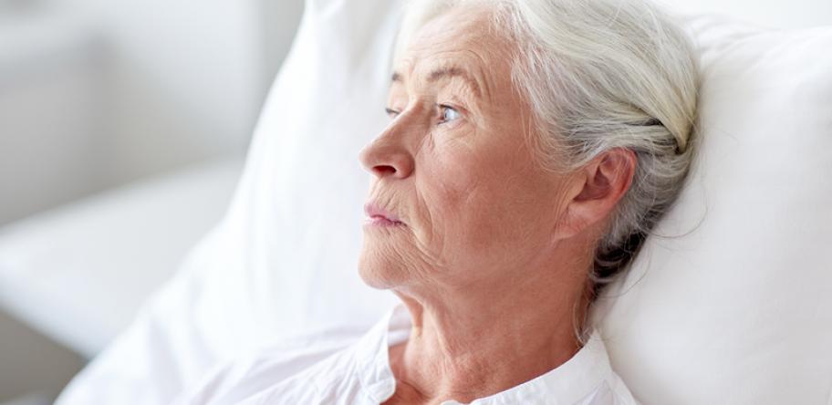 elderly woman in hospital