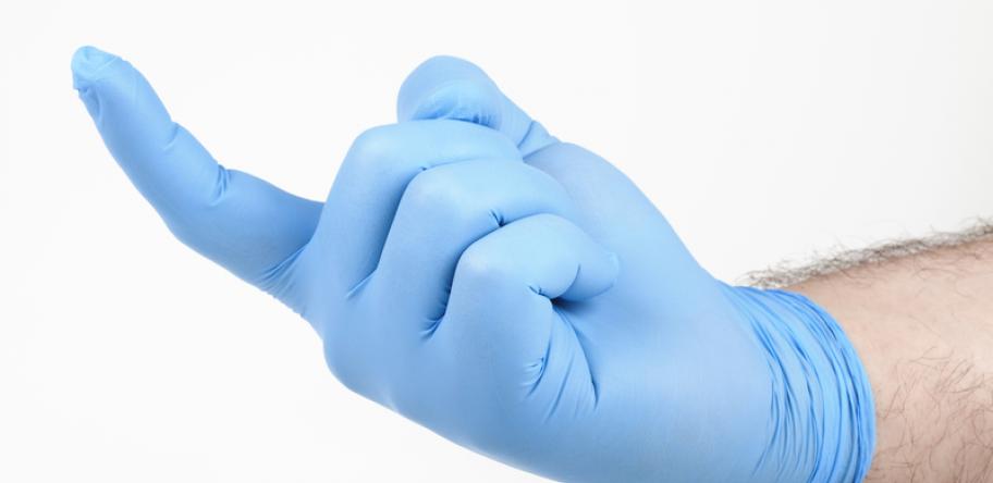 gloved finger