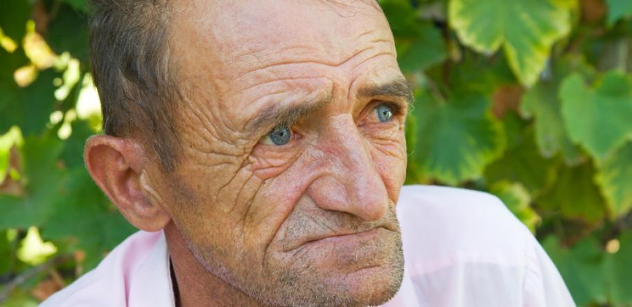 sad old man