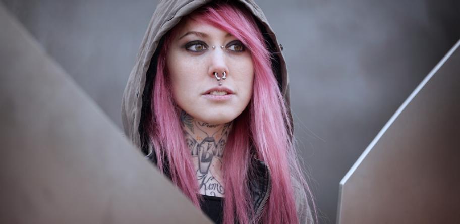 pierced woman