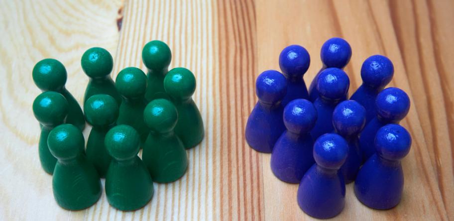 two opposing groups