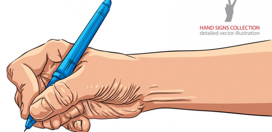 writing with a pen