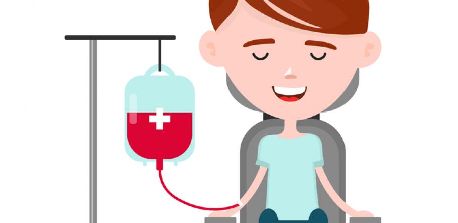 young woman donating blood