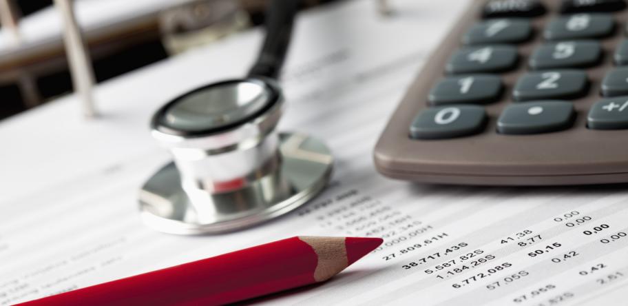 calculator and stethoscope