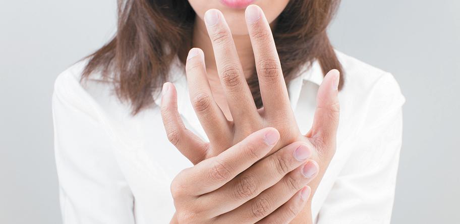Sore finger hand