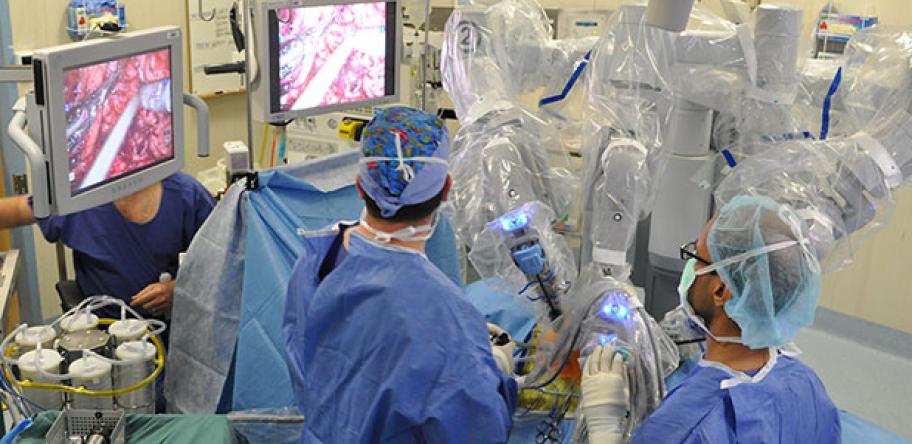 two surgeons doing robotic prostate surgery