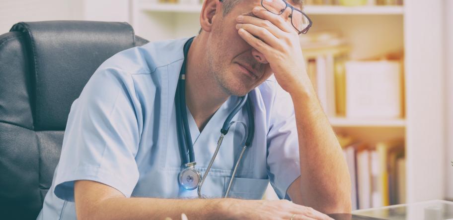 Tired doctor