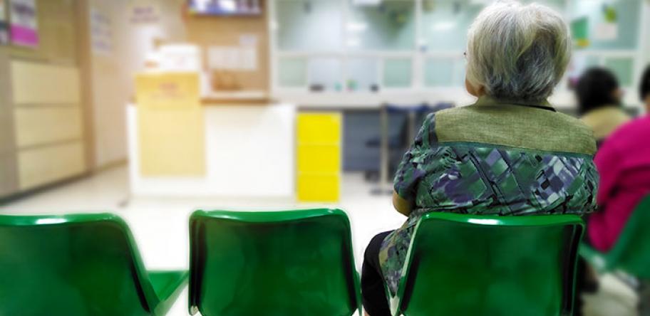Woman in waiting room