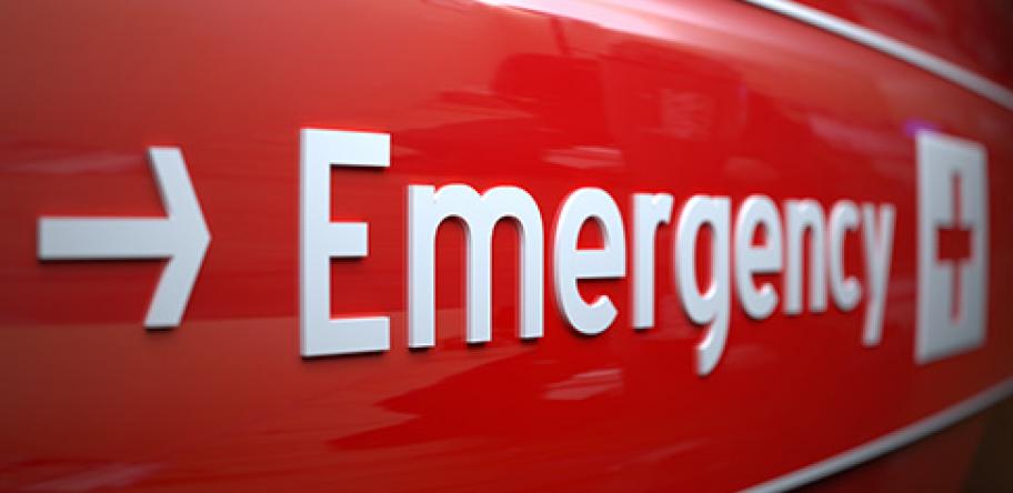 Hospital emergency dept sign