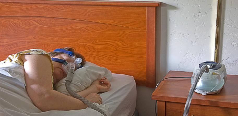 person with CPAP machine